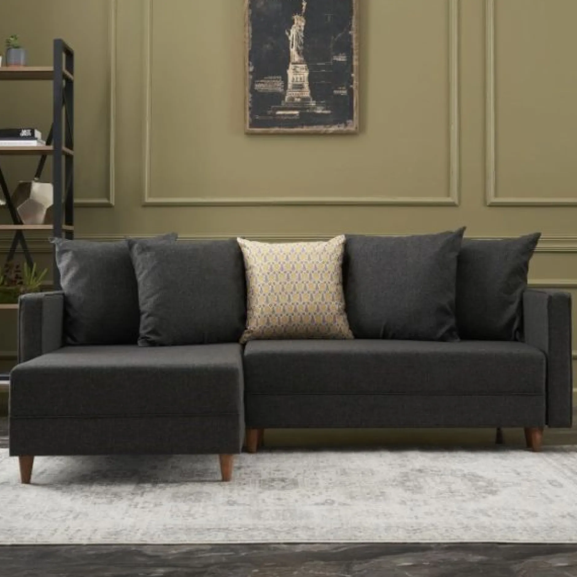 Ecksofa Balcab Home | 215 x 150 x 80 cm | Anthrazit