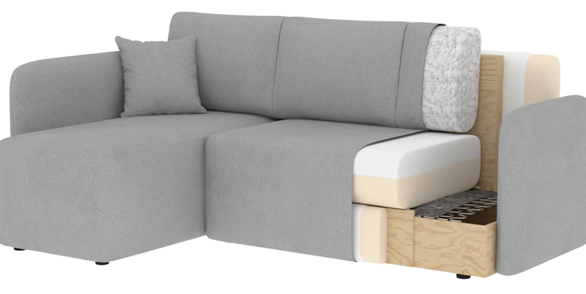 Ecksofa Henrichs | 206 x 150 x 89 cm | Dunkelgrau
