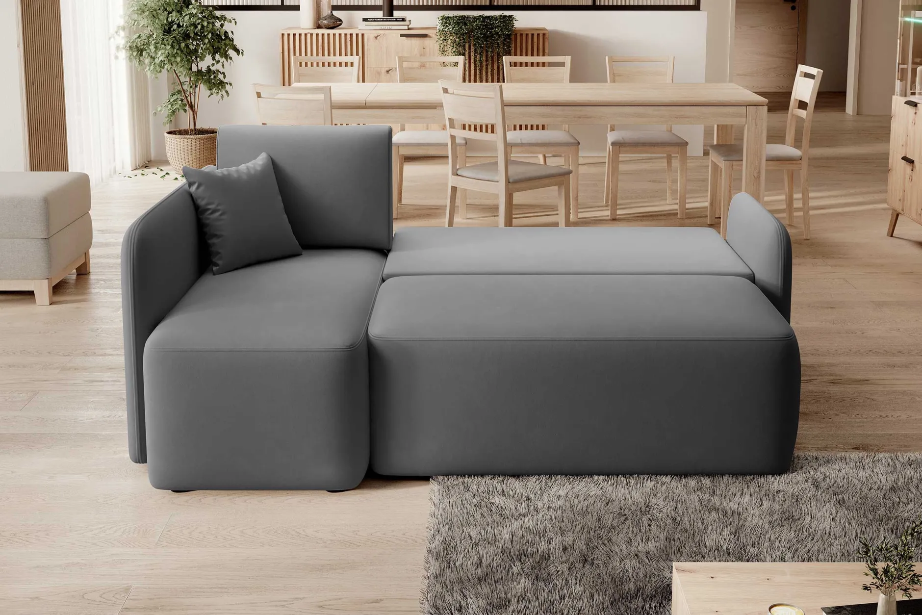 Ecksofa Henrichs | 206 x 150 x 89 cm | Dunkelgrau