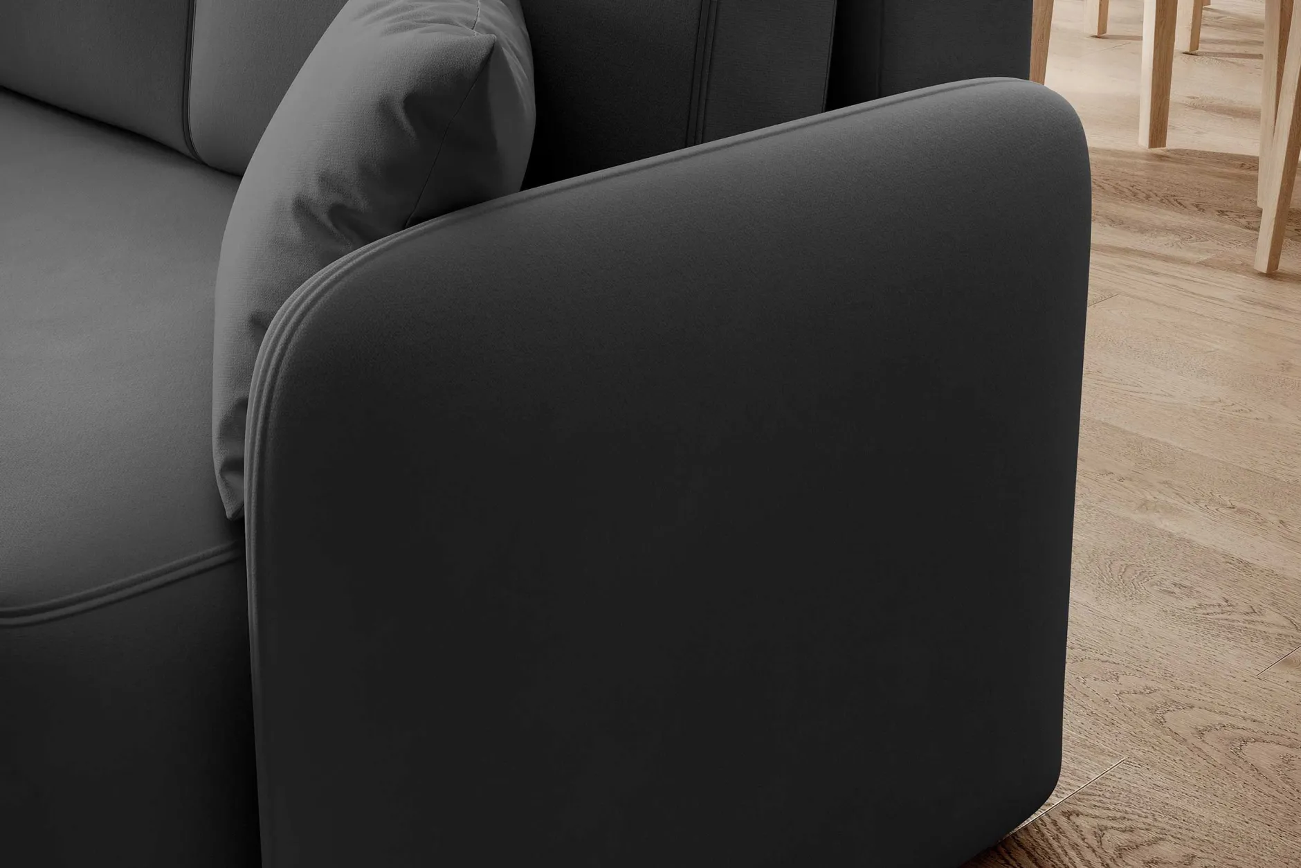 Ecksofa Henrichs | 206 x 150 x 89 cm | Dunkelgrau