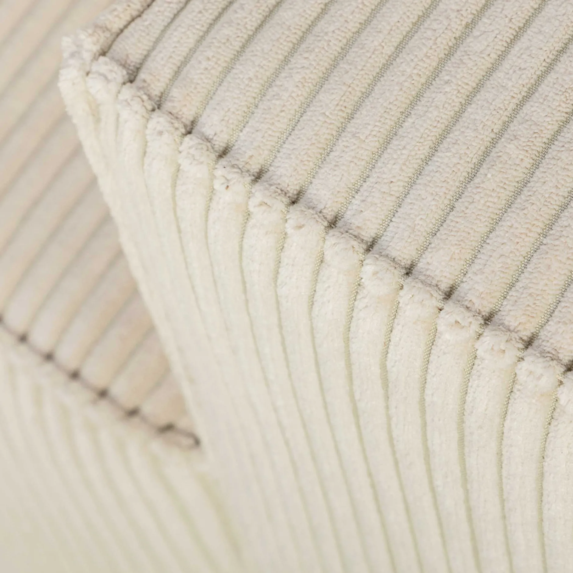 Ecksofa Josh links - mit Stauraum - beige gerippter Samt