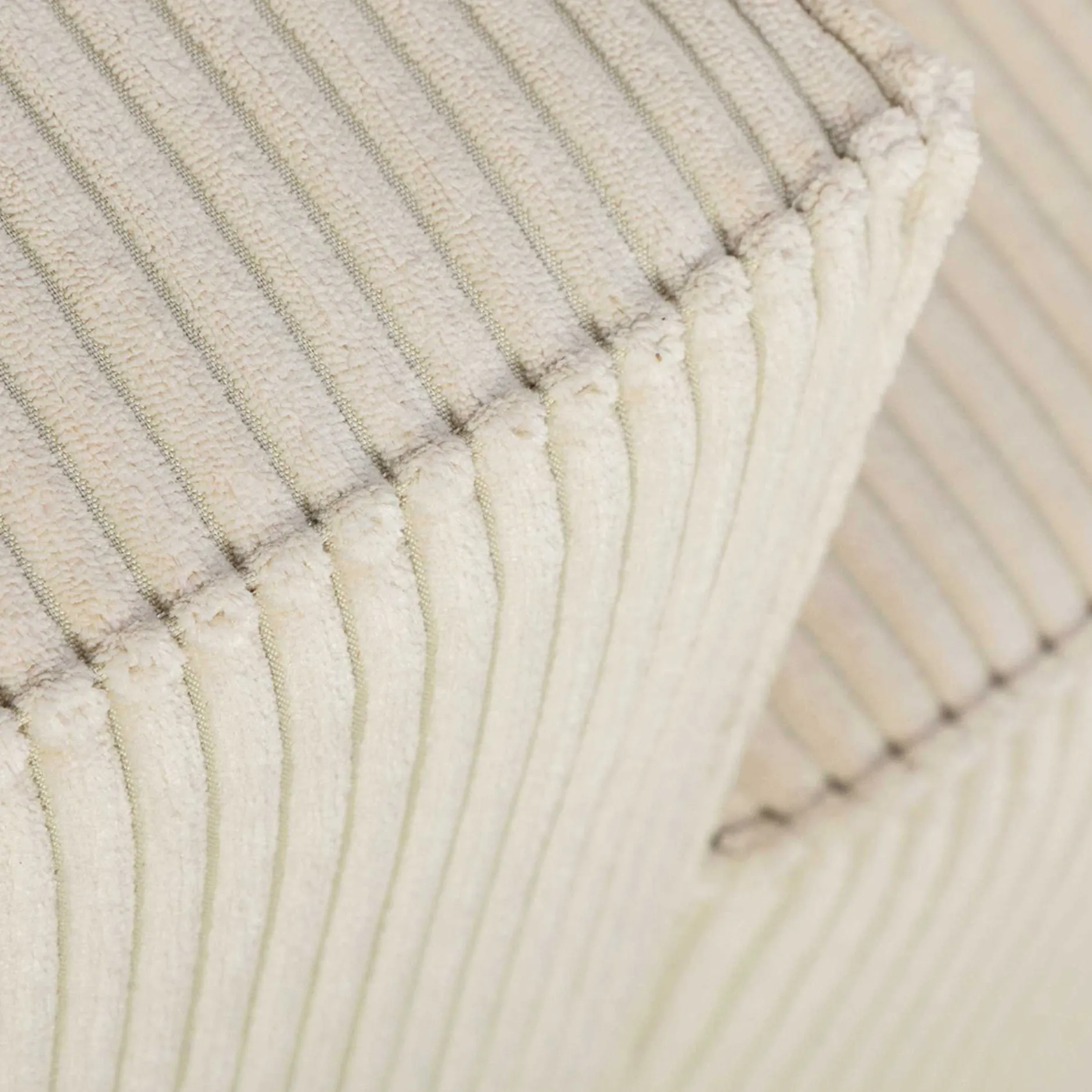 Ecksofa Josh rechts - mit Stauraum - beige gerippter Samt