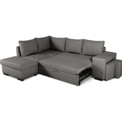 Ecksofa Mitchell links - mit Stauraum - anthrazit