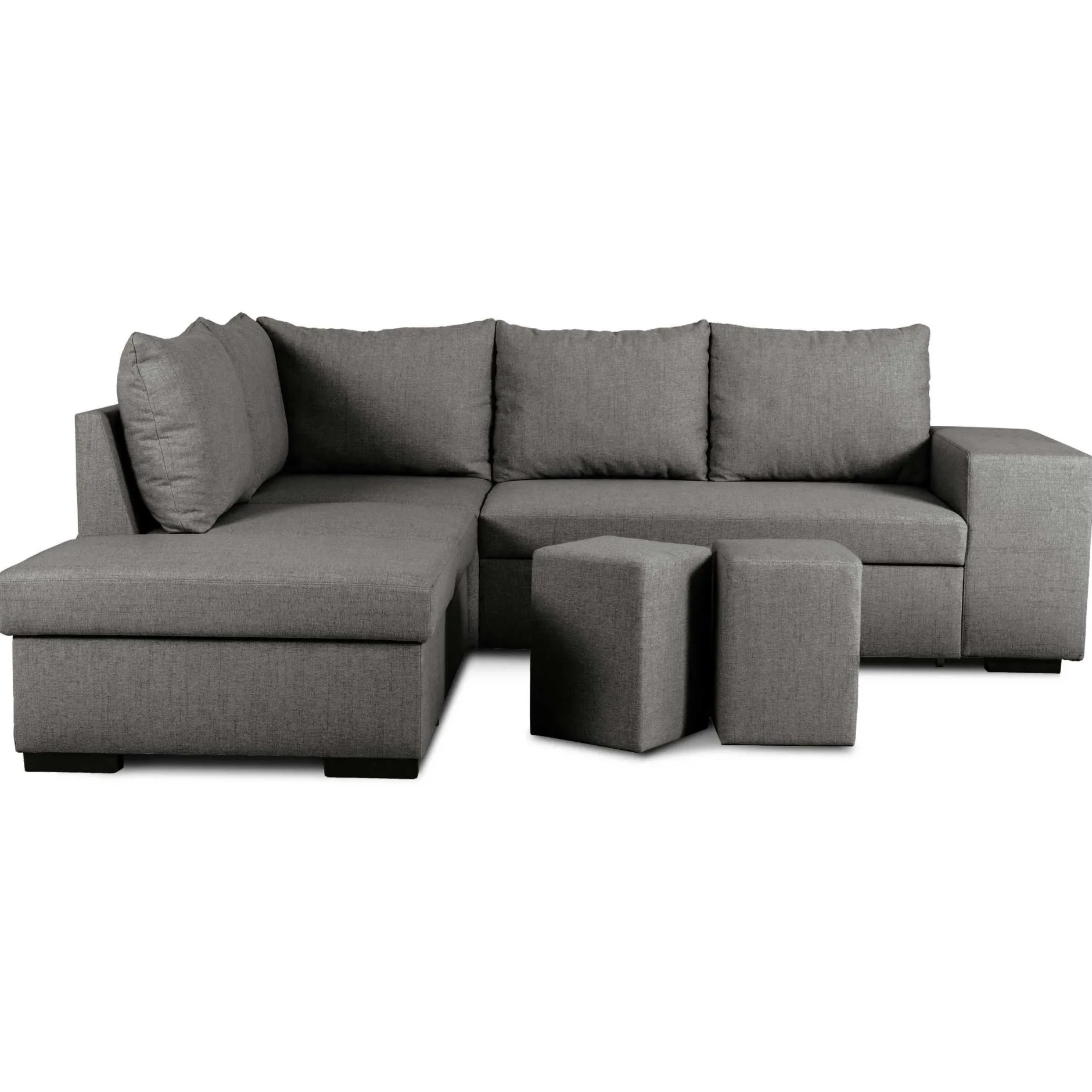 Ecksofa Mitchell links - mit Stauraum - anthrazit