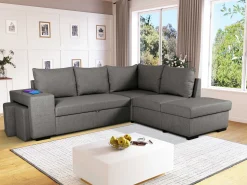 Ecksofa Mitchell rechts - mit Stauraum - anthrazit