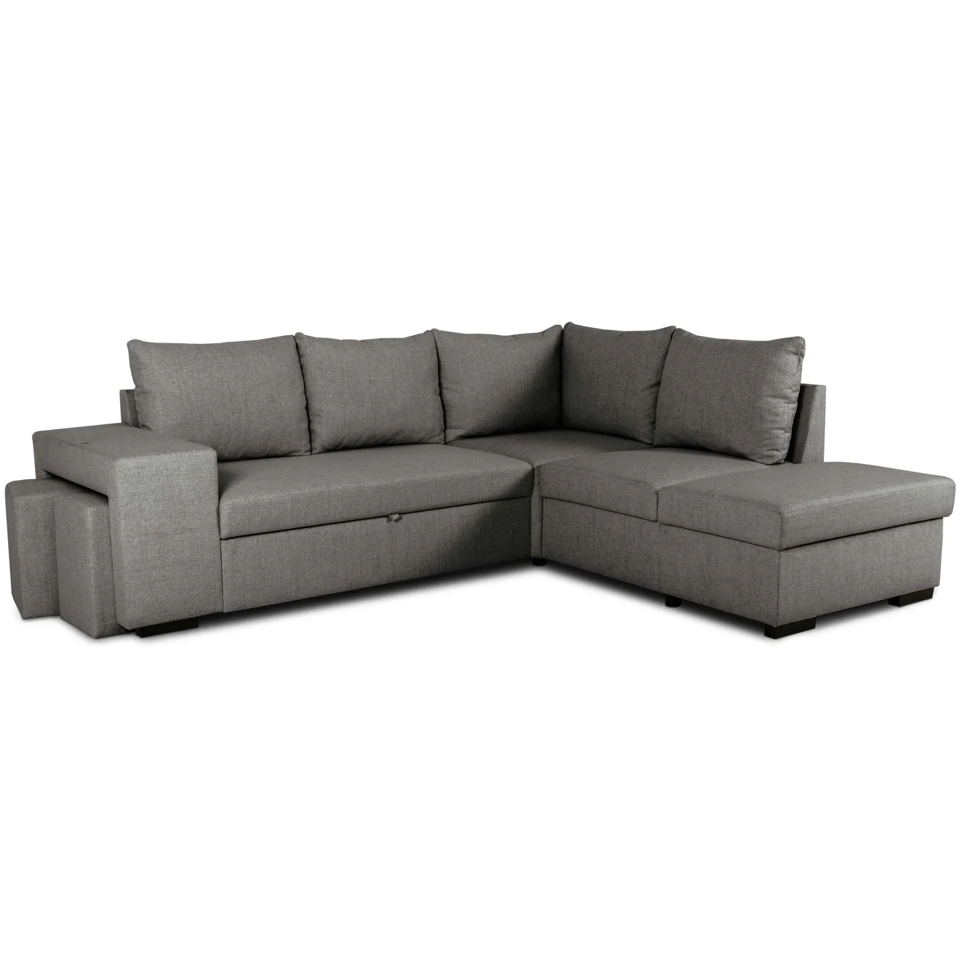 Ecksofa Mitchell rechts - mit Stauraum - anthrazit