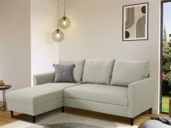 Ecksofa Tweety links - 192x137x82cm - beige Stoff
