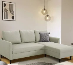 Ecksofa Tweety rechts - 192x137x82cm - beige Stoff