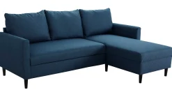 Ecksofa Tweety rechts - 192x137x82cm - Stoff navy blau