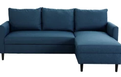 Ecksofa Tweety rechts - 192x137x82cm - Stoff navy blau