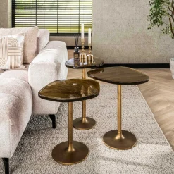 Eclipse L Beistelltisch Antique Gold Finish