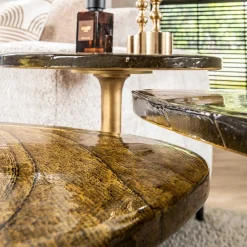 Eclipse L Beistelltisch Antique Gold Finish