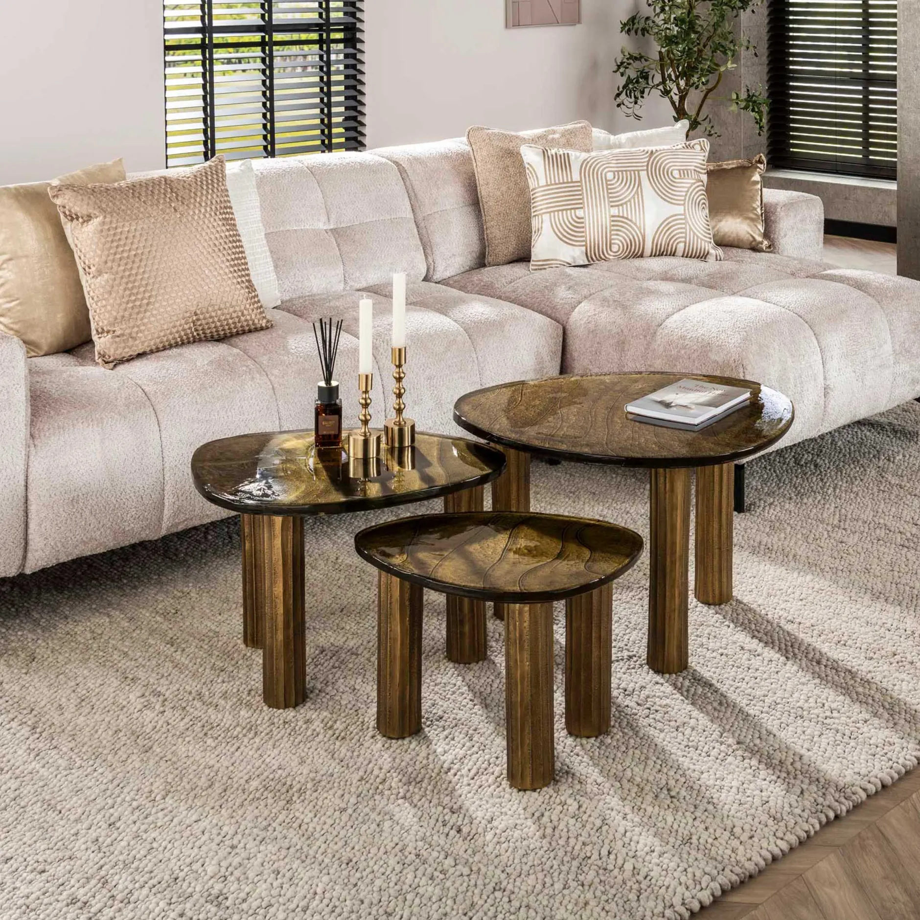 Eclipse S Antique Gold Couchtisch