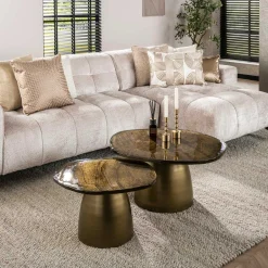 Eclipse Set/2 Couchtische Antique Gold