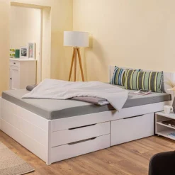 Efetivo Doppelbett 180x200cm mit Stauraum - weiß