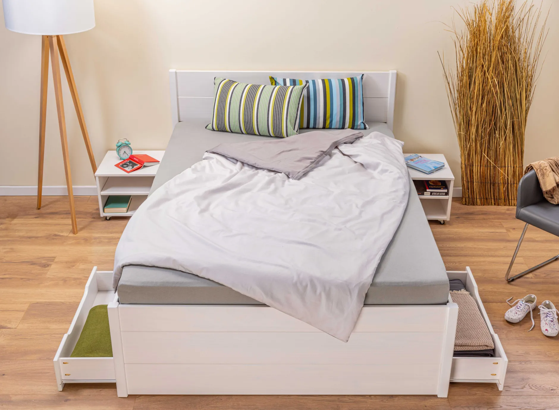 Efetivo Doppelbett 180x200cm mit Stauraum - weiß