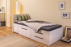 Efetivo Einzelbett 90x200cm mit Stauraum - weiß