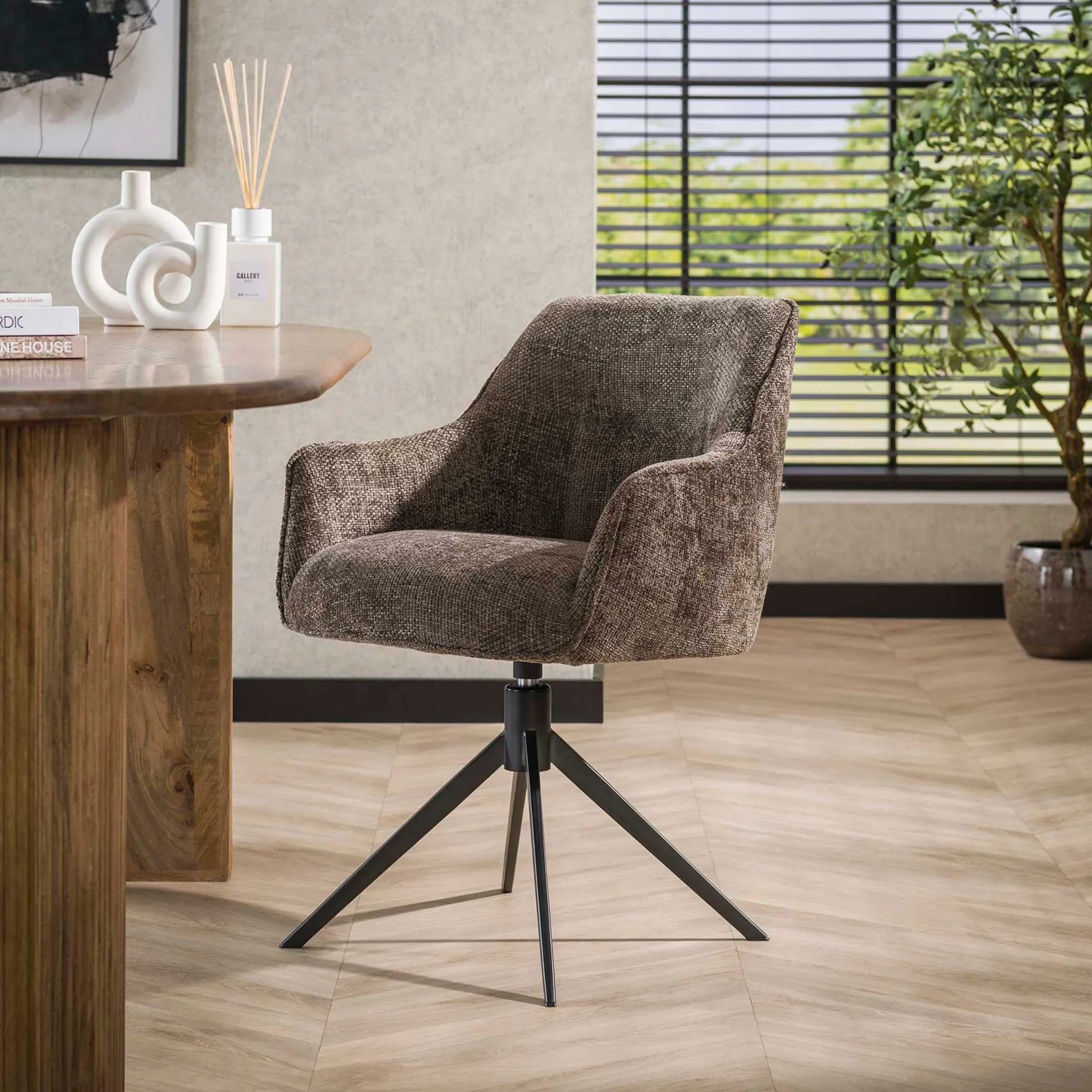 Eimerstuhl Giacomo - 61x62x83cm - drehbar - taupe
