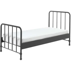 Einzelbett Bronxx Metall 90x200 - mattschwarz