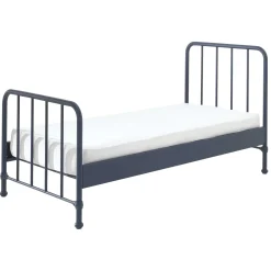 Einzelbett Bronxx Metall 90x200 - matt blau denim