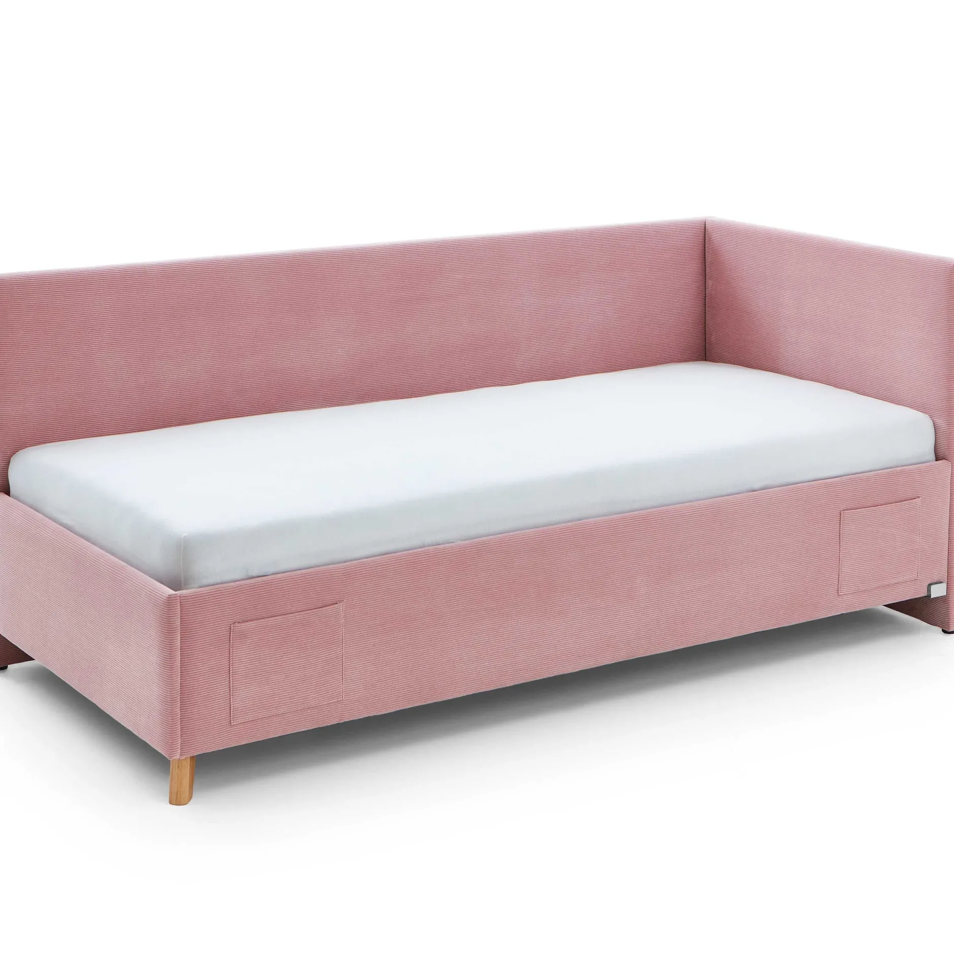 Einzelbett Cool | Mit Rückenlehne | 120 x 200 cm | Rosa Design