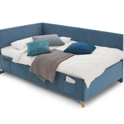 Einzelbett Cool | Mit Rückenlehne | 120 x 200 cm | Blaues Design