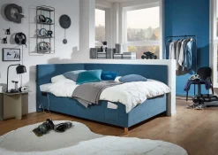 Einzelbett Cool | Mit Rückenlehne | 90 x 200 cm | Blaues Design