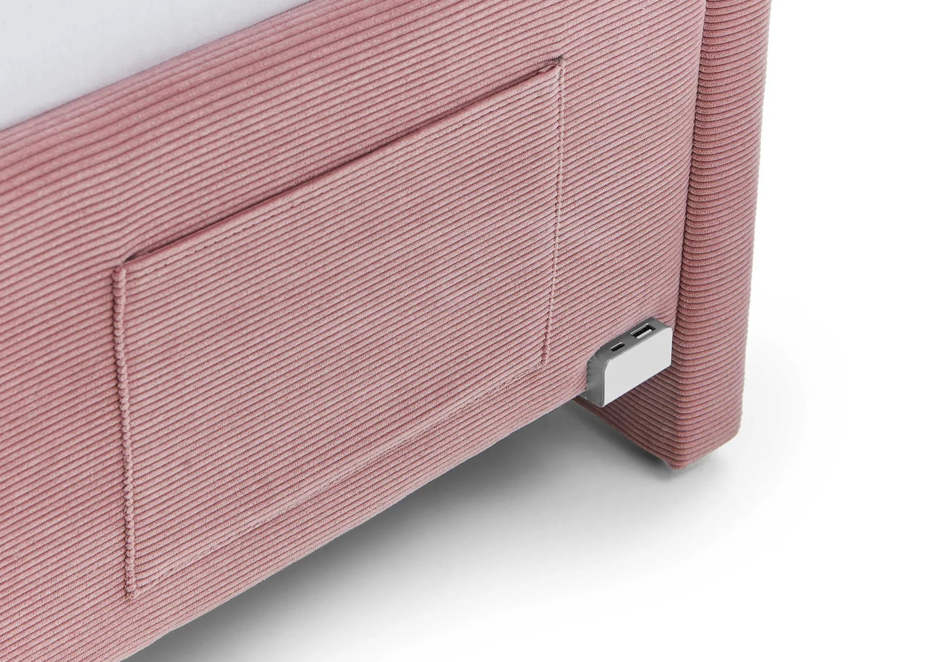 Einzelbett Cool | Mit Rückenlehne | 140 x 200 cm | Rosa Design