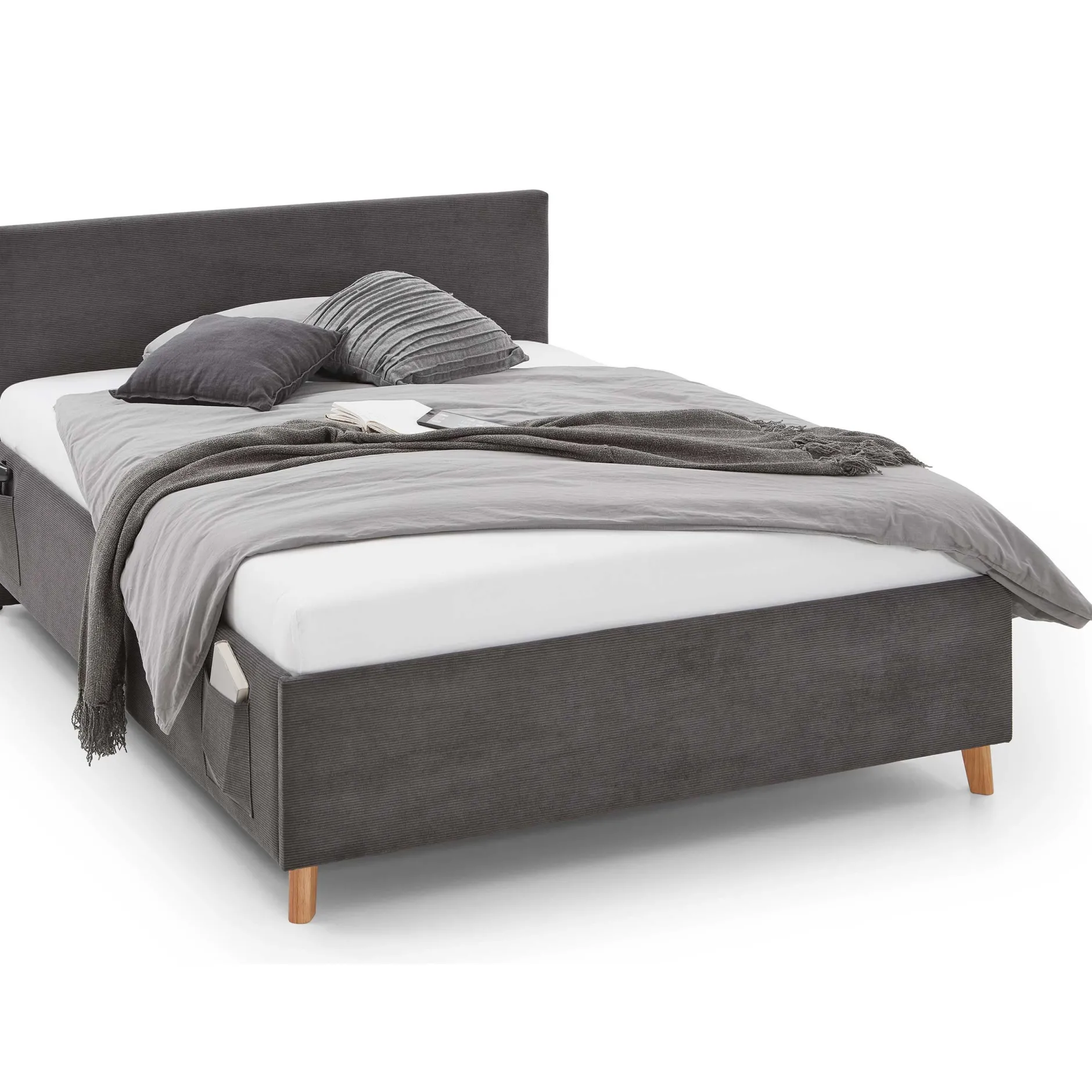 Einzelbett Cool | 90 x 200 cm | Anthrazit