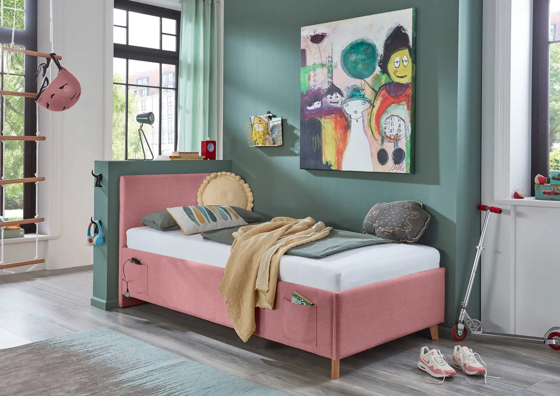 Einzelbett Cool | 90 x 200 cm | Rosa Design