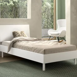 Einzelbett Forrest 90x200cm - Buche massiv - weiß
