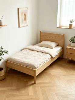 Einzelbett Loft - 90x200cm - mit Lattenrost - massiver Eiche