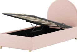 Einzelbett Maeva - 90x200cm - mit Stauraum - rosa