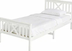 Einzelbett Milo - 90x200cm - massivem Kiefernholz - weiß