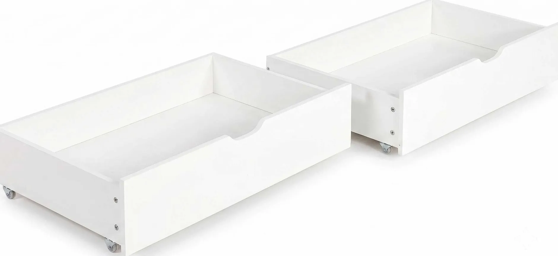 Einzelbett Milo - 90x200cm - mit Schubladen - massivem Kiefernholz - weiß