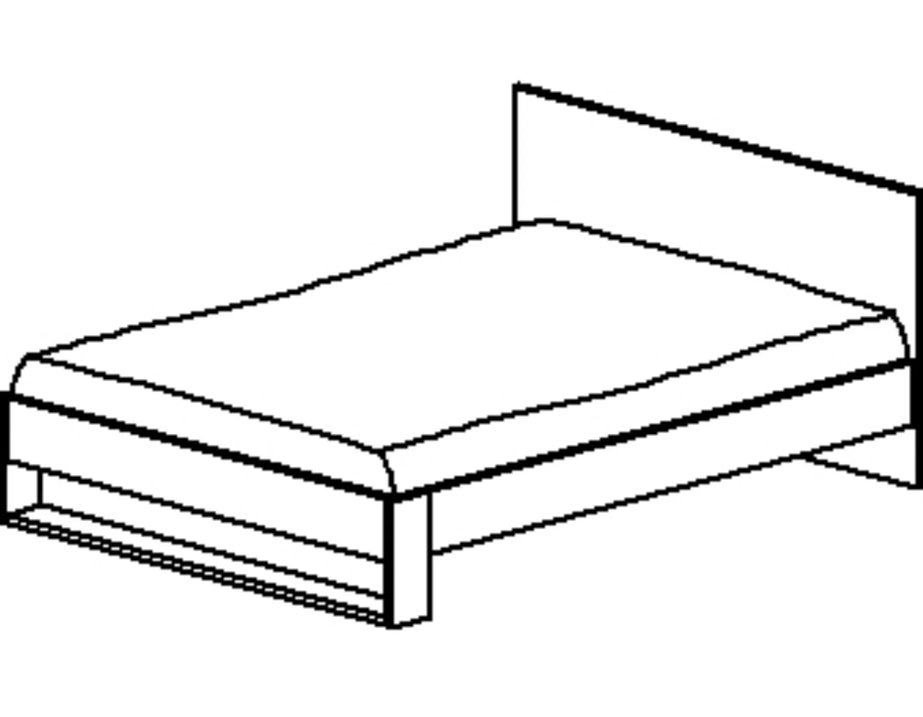 Einzelbett Nael - 90x200cm - Eiche Dekor/schwarz