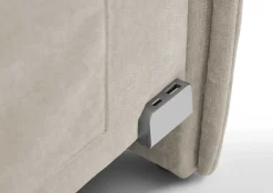 Einzelbett Ollie | Mit Rückenlehne | 120 x 200 cm | Beige Design