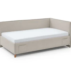 Einzelbett Ollie | Mit Rückenlehne | 120 x 200 cm | Beige Design