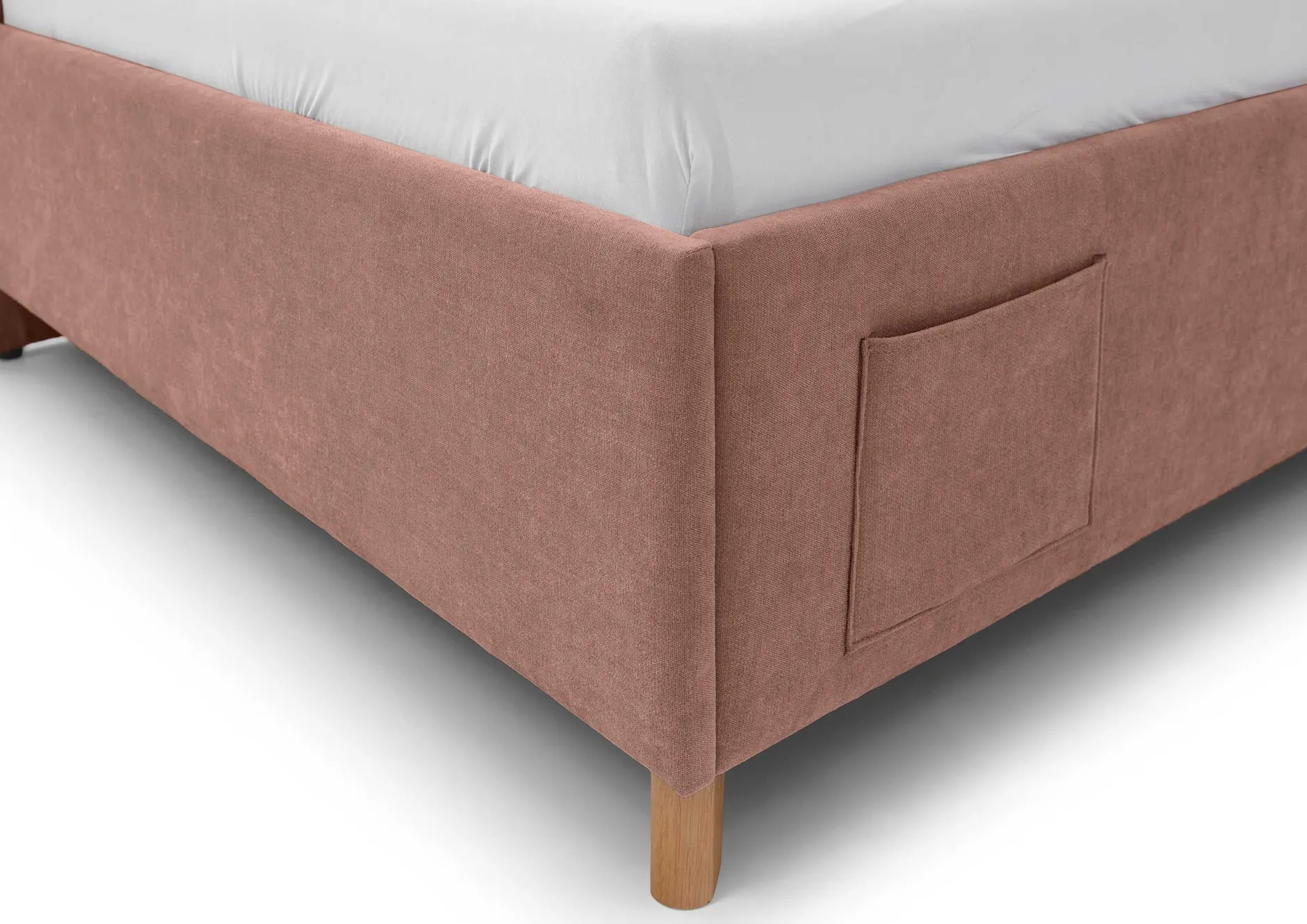 Einzelbett Ollie | Mit Rückenlehne | 120 x 200 cm | Rosa Design
