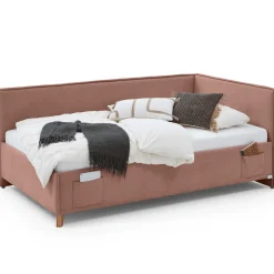 Einzelbett Ollie | Mit Rückenlehne | 120 x 200 cm | Rosa Design