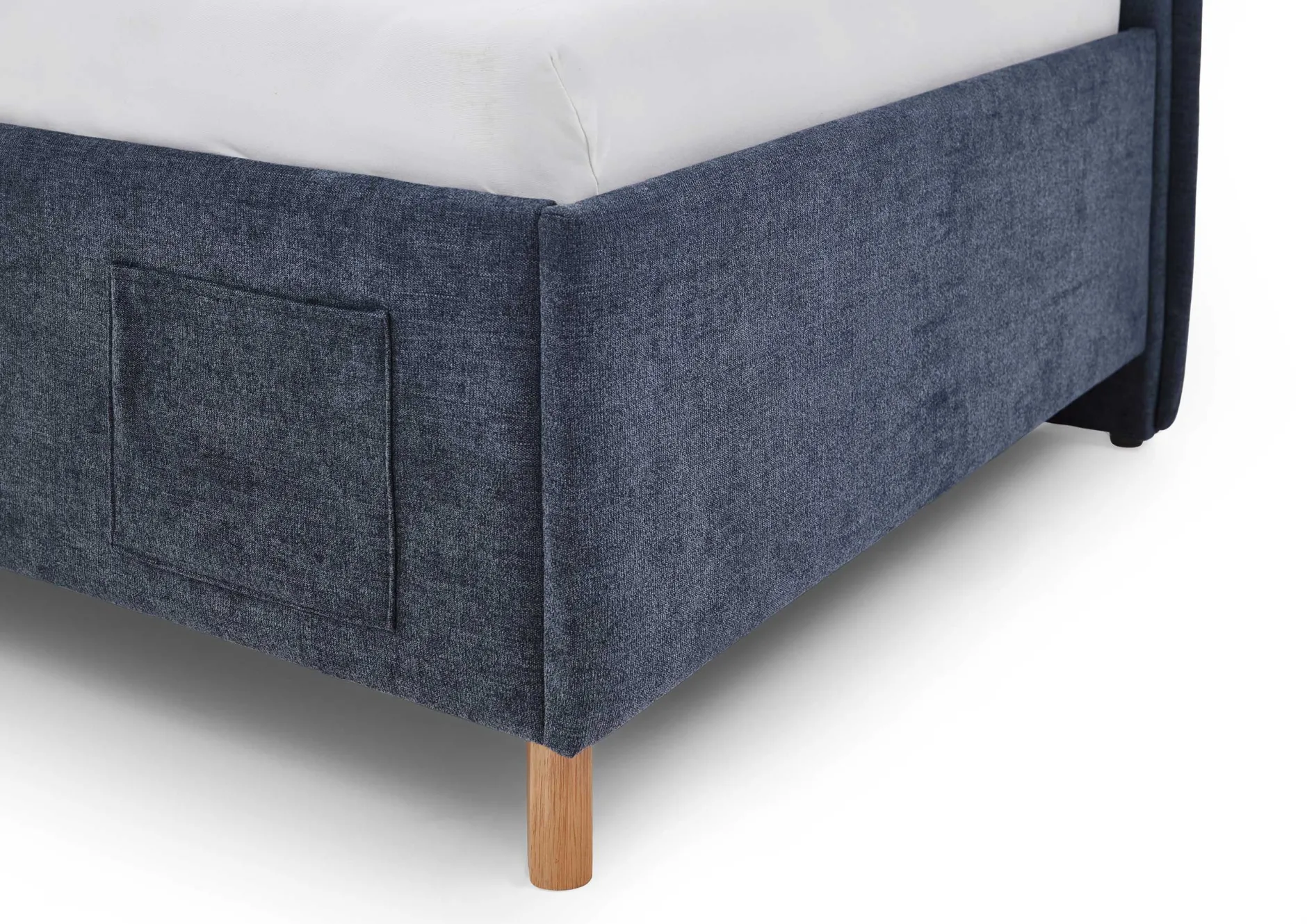 Einzelbett Ollie | Mit Rückenlehne | 90 x 200 cm | Dunkelblaues Design