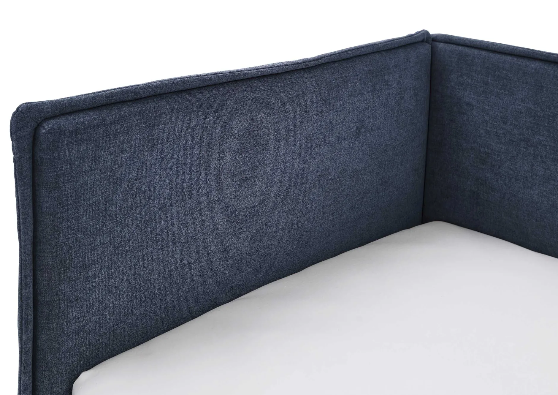 Einzelbett Ollie | Mit Rückenlehne | 90 x 200 cm | Dunkelblaues Design