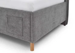 Einzelbett Ollie | Mit Rückenlehne | 90 x 200 cm | Design Grau