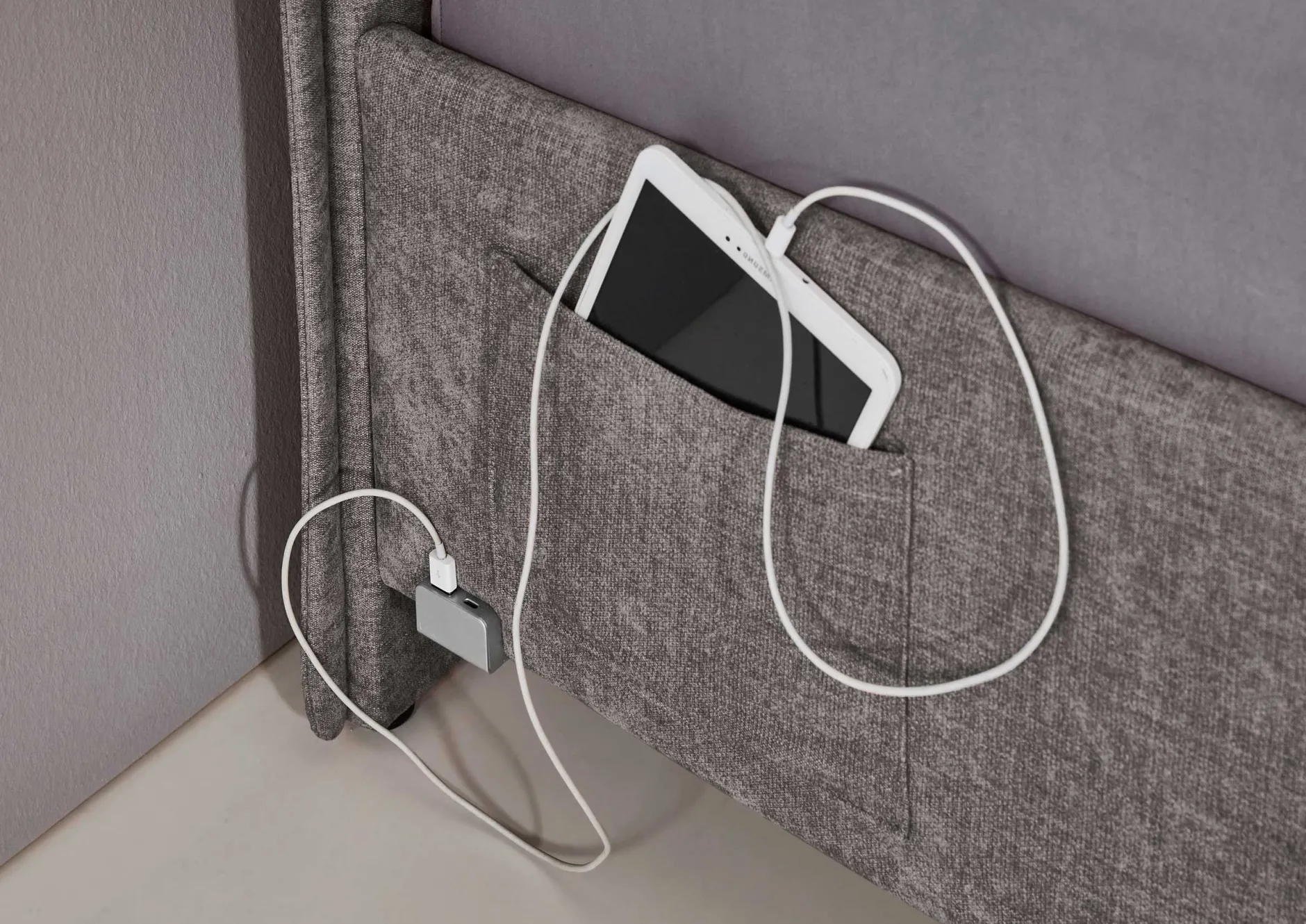 Einzelbett Ollie | 90 x 200 cm | Design Grau