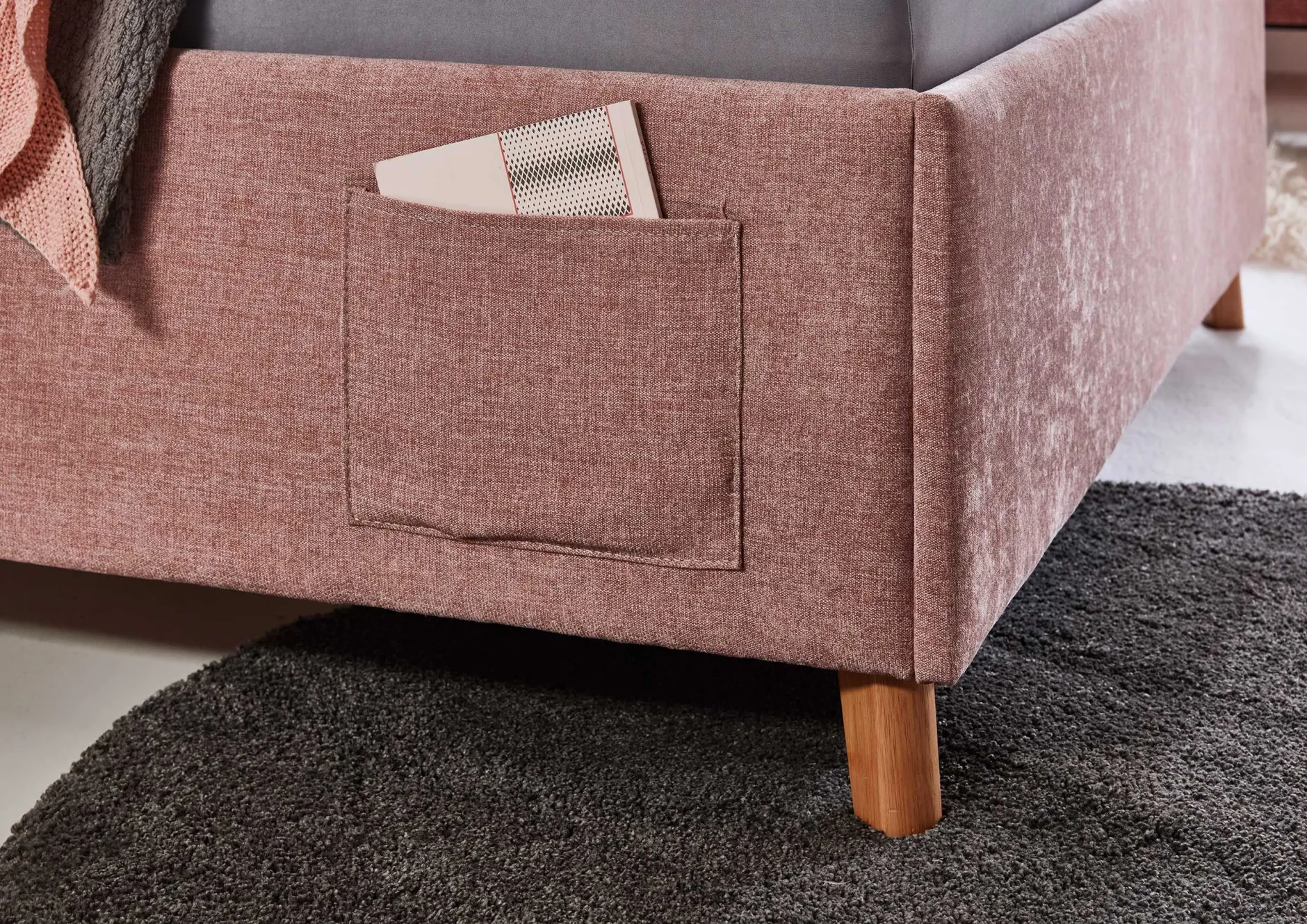 Einzelbett Ollie | 120 x 200 cm | Rosa Design