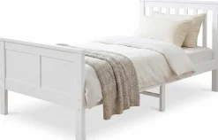 Einzelbett Rover - 90x200cm - mit Schubladen - massivem Kiefernholz - weiß