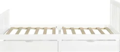 Einzelbett Rover - 90x200cm - mit Schubladen - massivem Kiefernholz - weiß