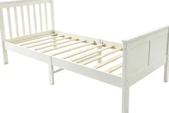 Einzelbett Rover - 90x200cm - mit Schubladen - massivem Kiefernholz - weiß