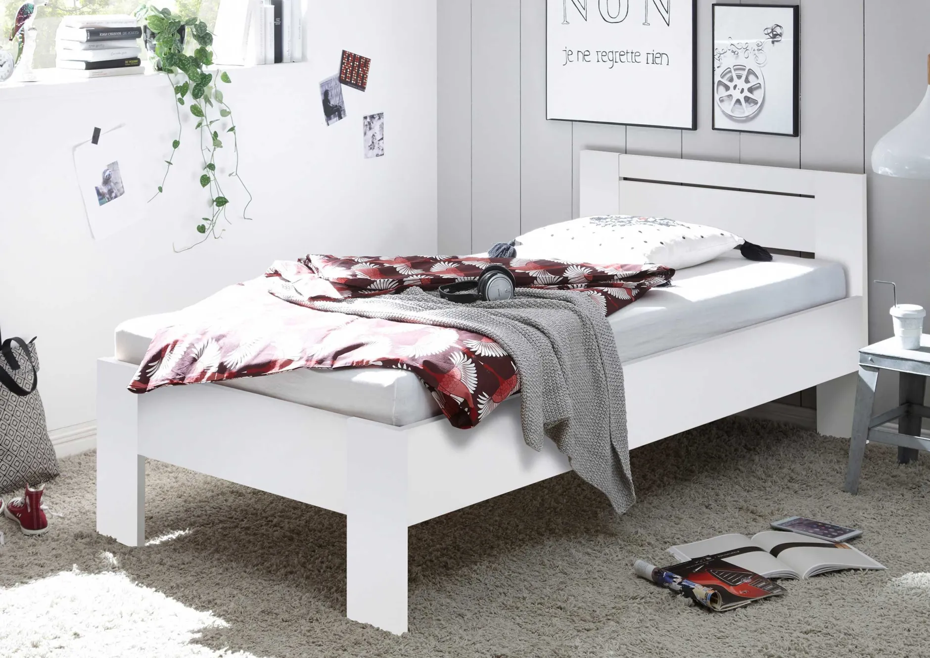 Einzelbett Sartre 90x200 - weiß