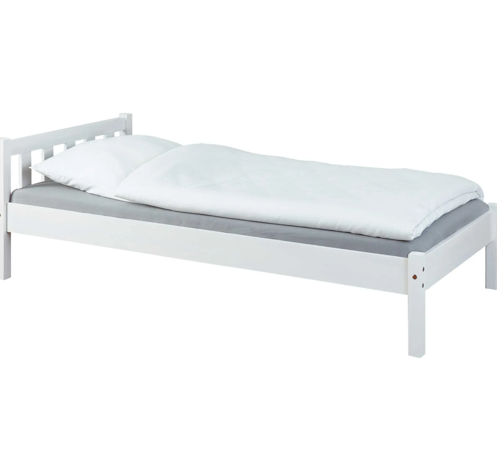 Einzelbett Vilmar massivholz - weiß